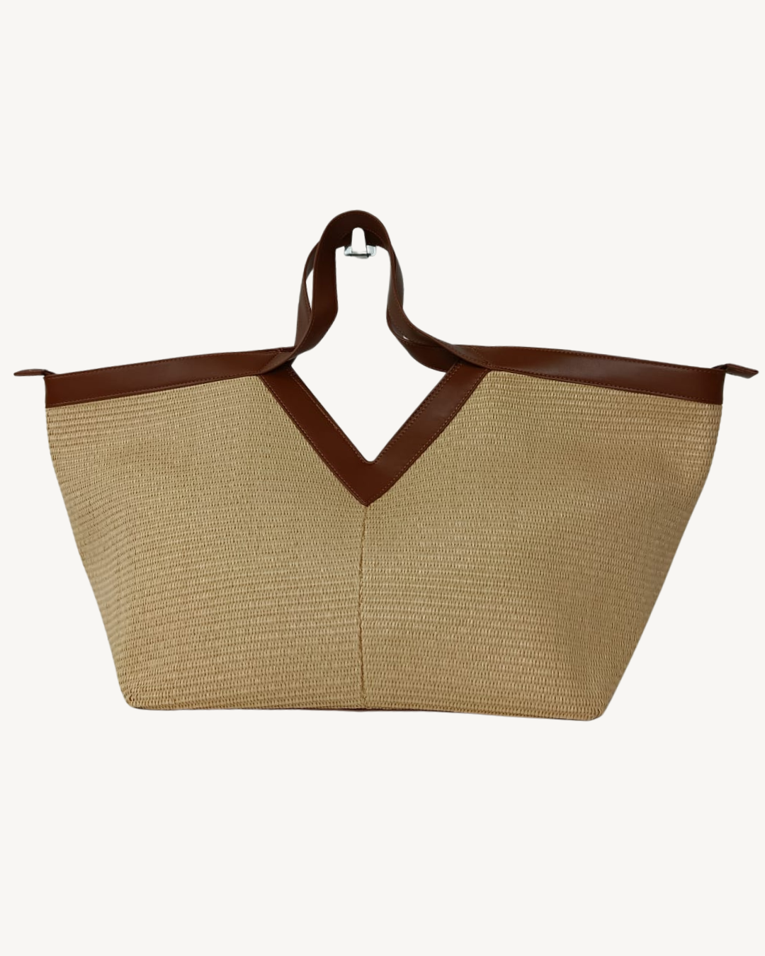 Bolso Shopper Grande de Rafia Beige