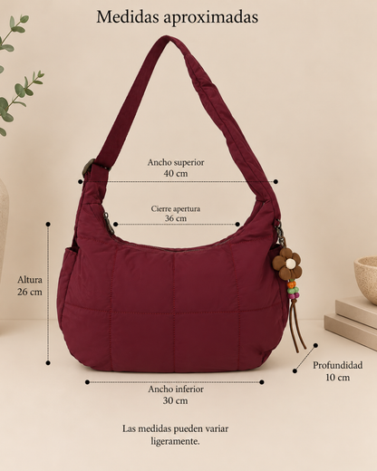 Women's Padded Nylon Hobo Bag Large Multi-pocket Crossbody