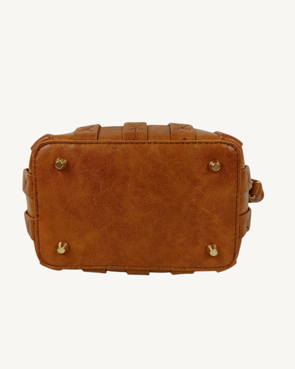 Bolso Cubo Trenzado Camel Mujer
