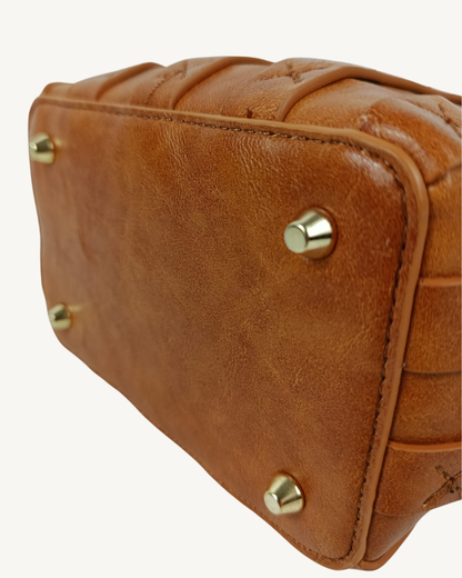 Bolso Cubo Trenzado Camel Mujer