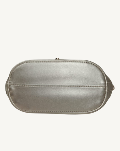 Bolso Capazo Rafia Metalizado con Bandolera