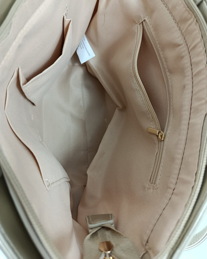Bolso Capazo Rafia Metalizado con Bandolera