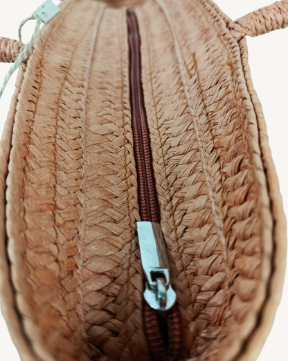 Bolso Shopper Trenzado con Beige Mujer Verano