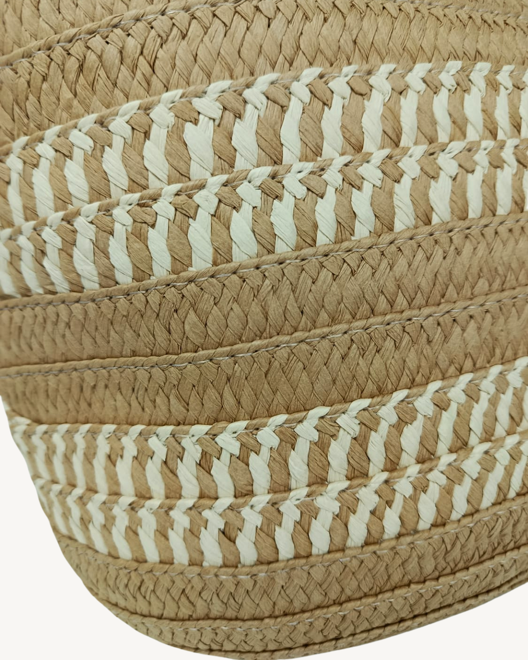 Bolso Shopper Trenzado con Beige Mujer Verano