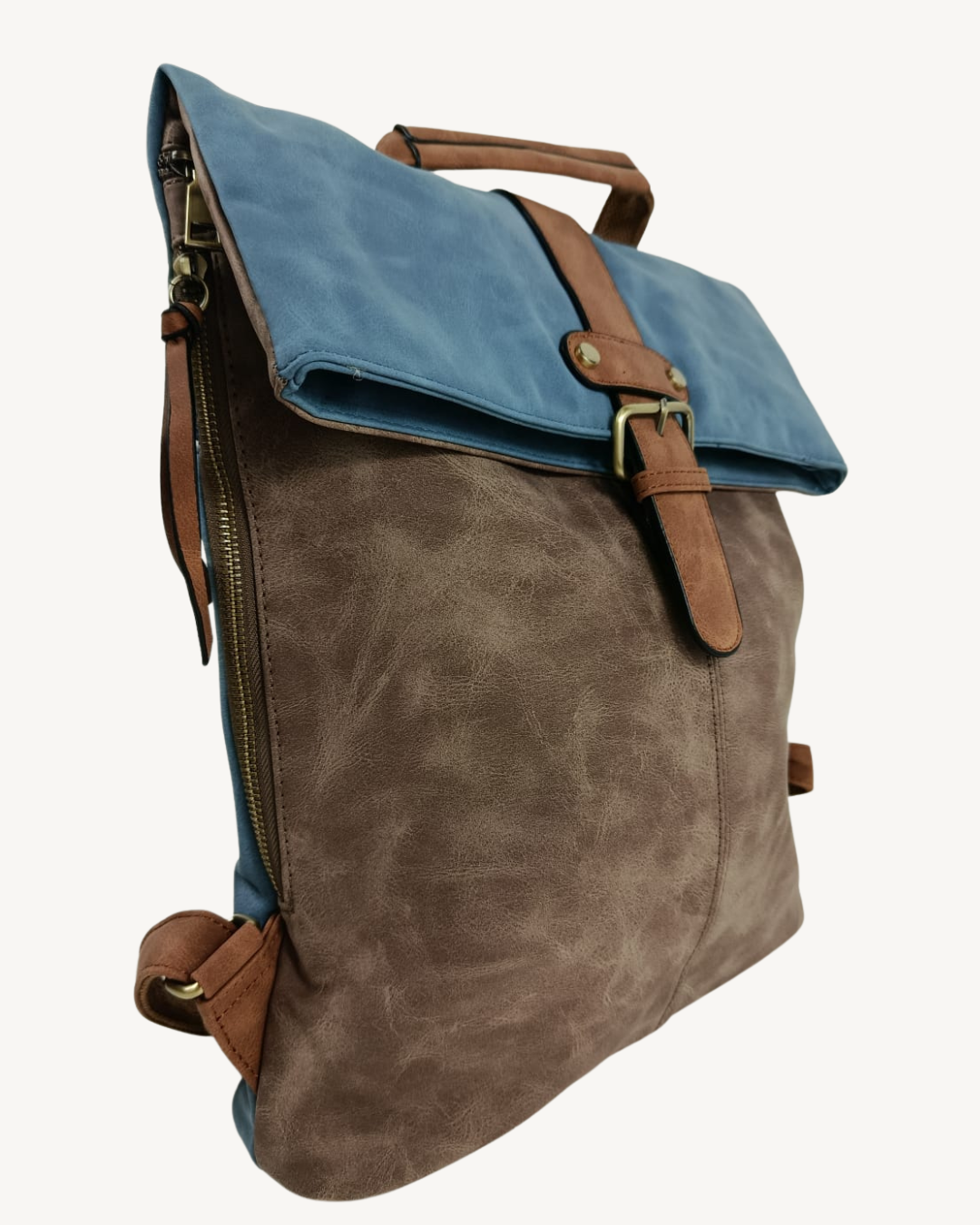 Mochila Vintage Italiana Roll Top Extensible e Impermeable para Laptop 17"