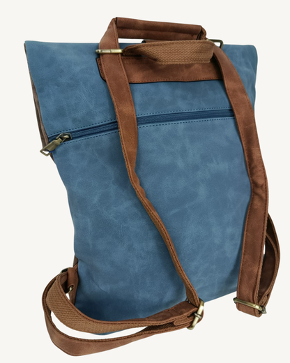 Mochila Vintage Italiana Roll Top Extensible e Impermeable para Laptop 17"
