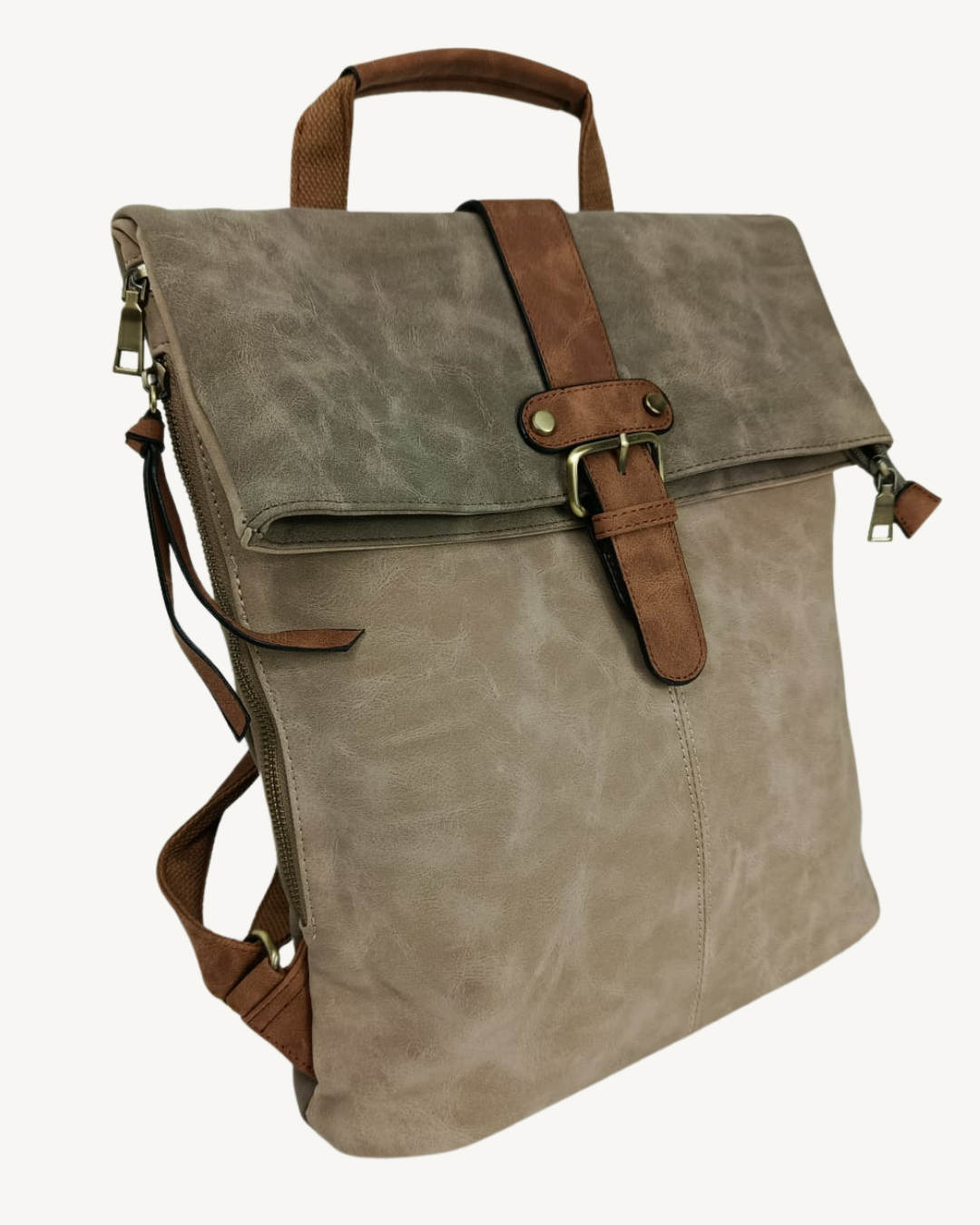 Mochila Vintage Italiana Roll Top Extensible e Impermeable para Laptop 17"