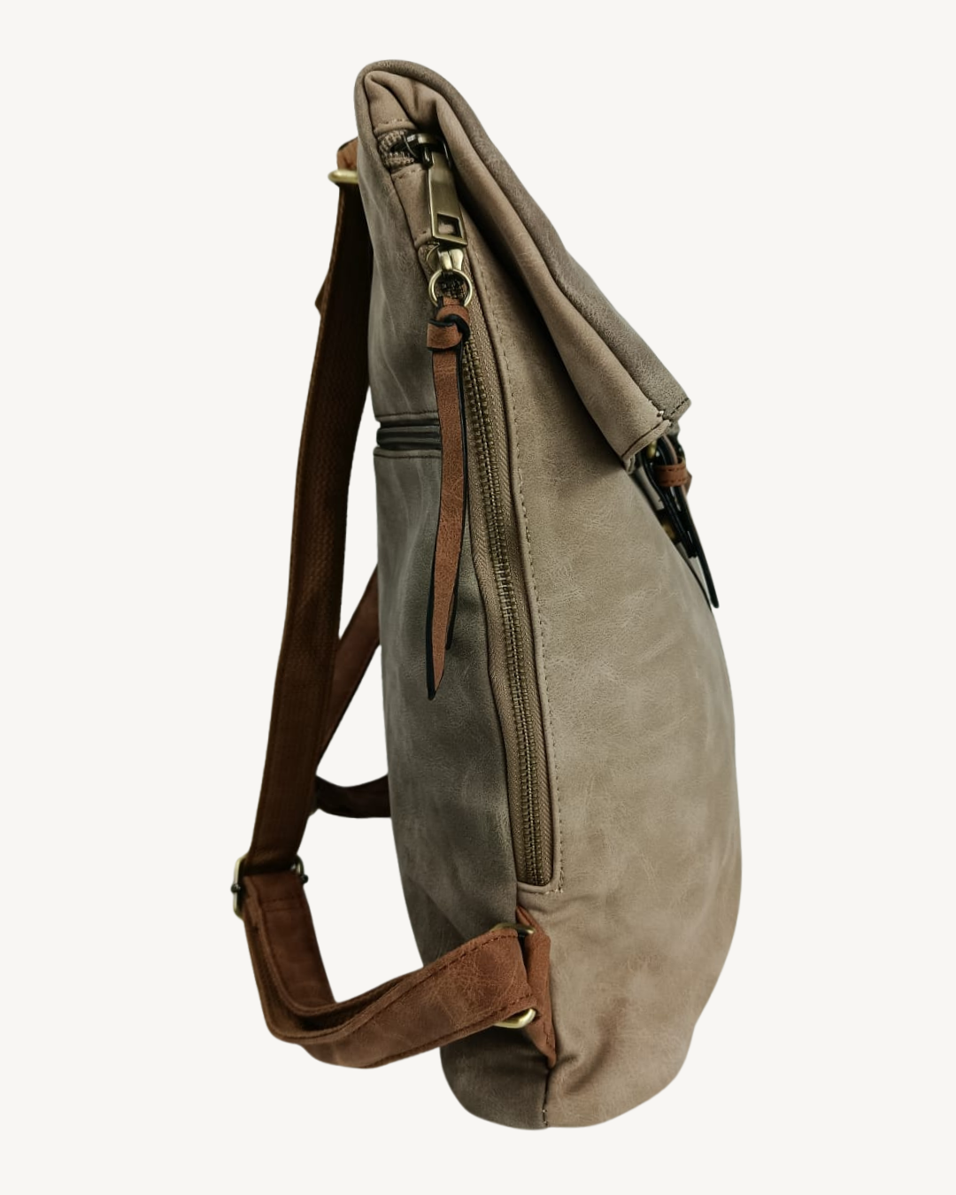 Mochila Vintage Italiana Roll Top Extensible e Impermeable para Laptop 17"