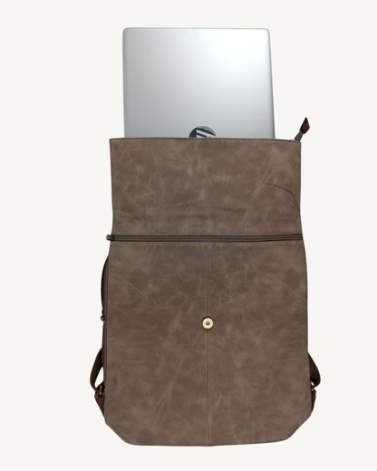 Mochila Vintage Italiana Roll Top Extensible e Impermeable para Laptop 17"