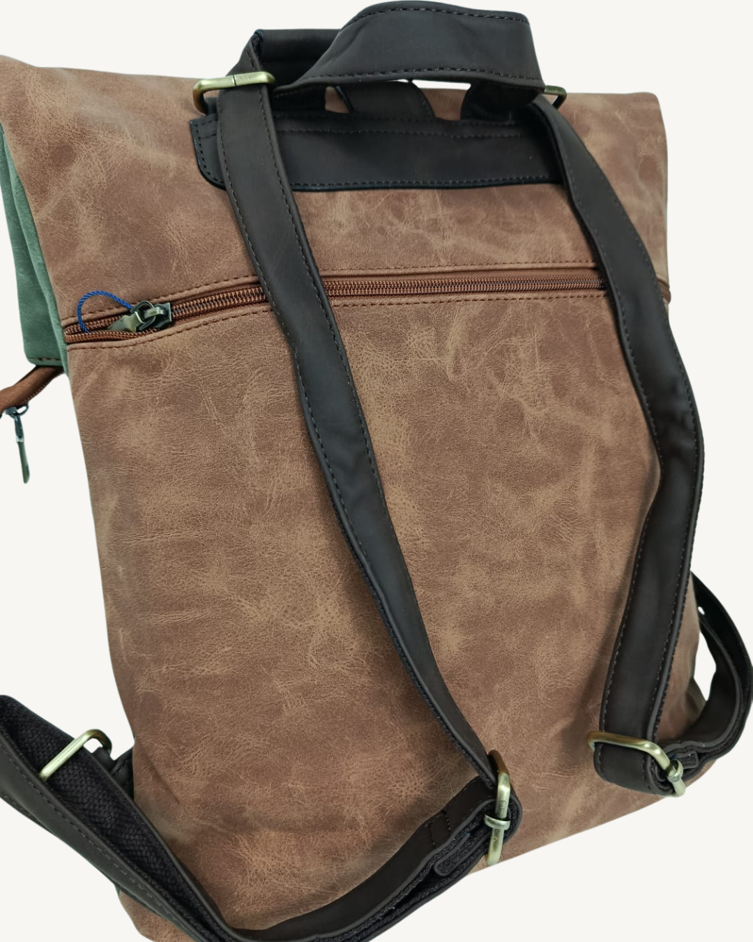 Mochila Vintage Italiana Roll Top Extensible e Impermeable para Laptop 17"