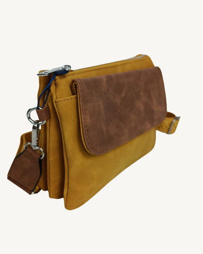 Bandolera hombre pequeña multibolsillo
