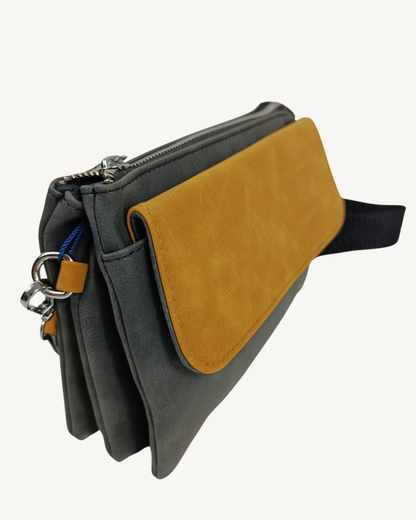 Bandolera hombre pequeña multibolsillo