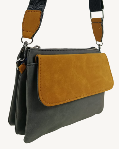 Bandolera hombre pequeña multibolsillo