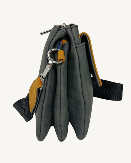 Bandolera hombre pequeña multibolsillo