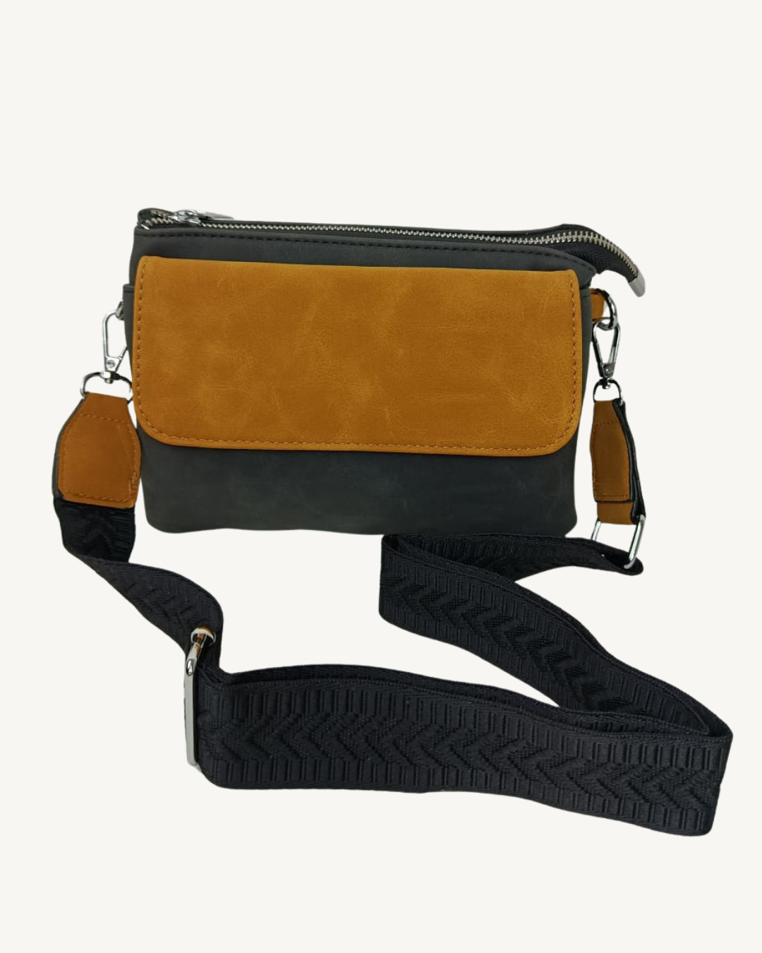 Bandolera hombre pequeña multibolsillo