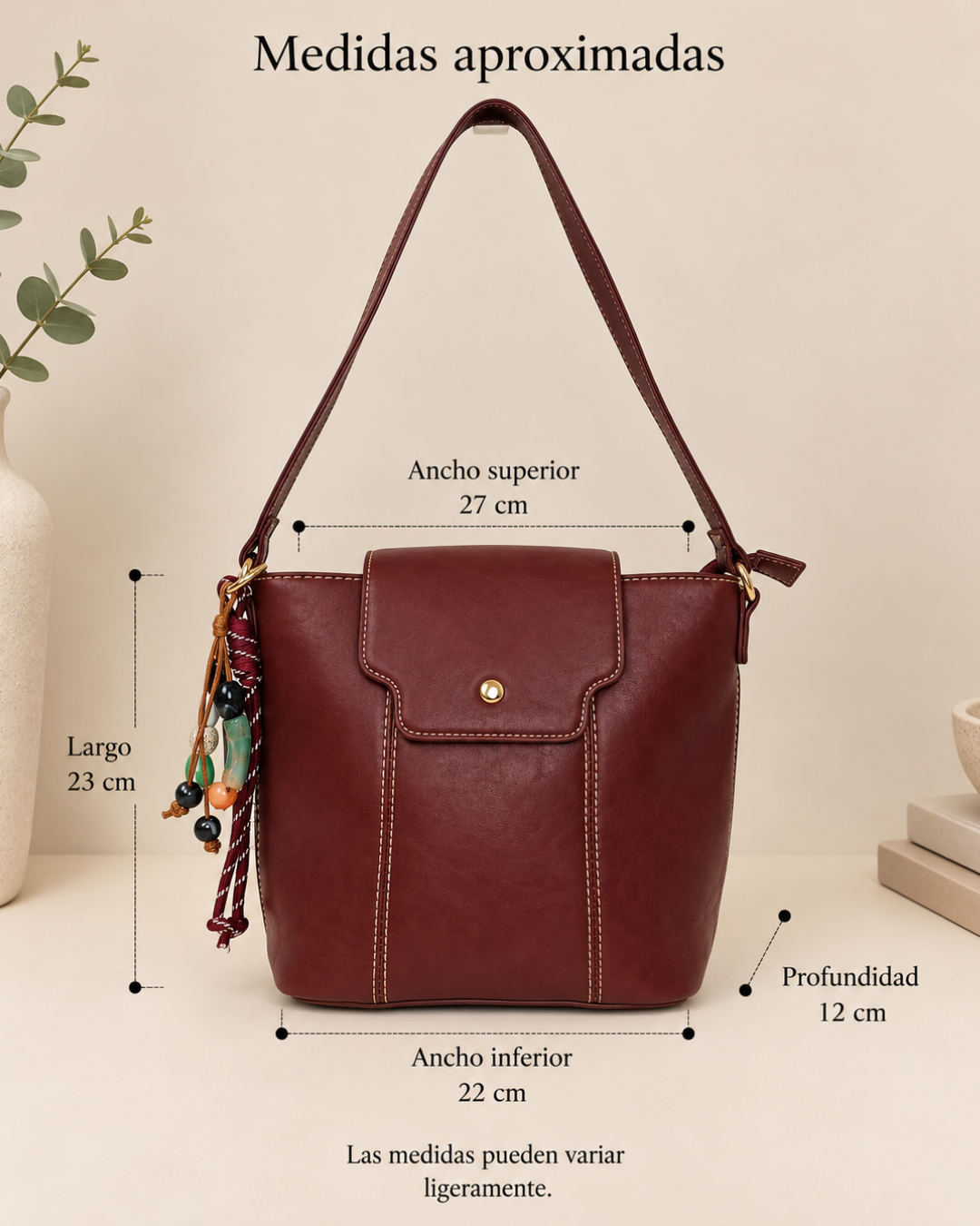 Sac à main bandoulière femme avec rabat bordeaux et bandoulière réglable
