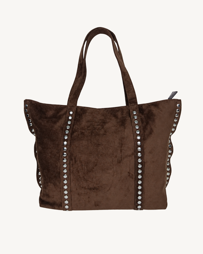 Bolso Tote efecto Ante para Mujer con Tachuelas