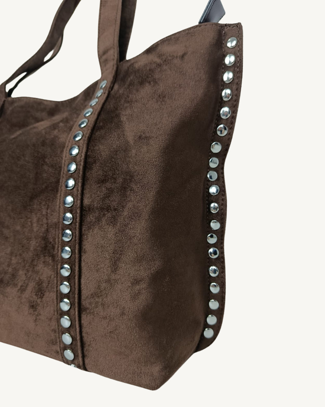 Bolso Tote efecto Ante para Mujer con Tachuelas