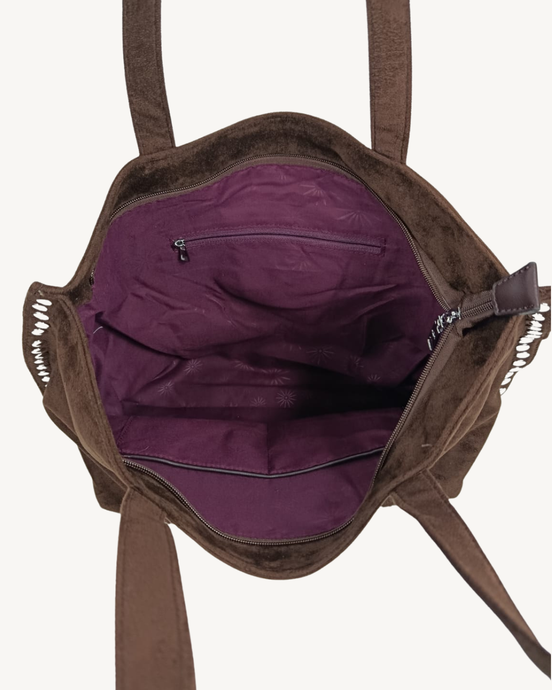 Bolso Tote efecto Ante para Mujer con Tachuelas