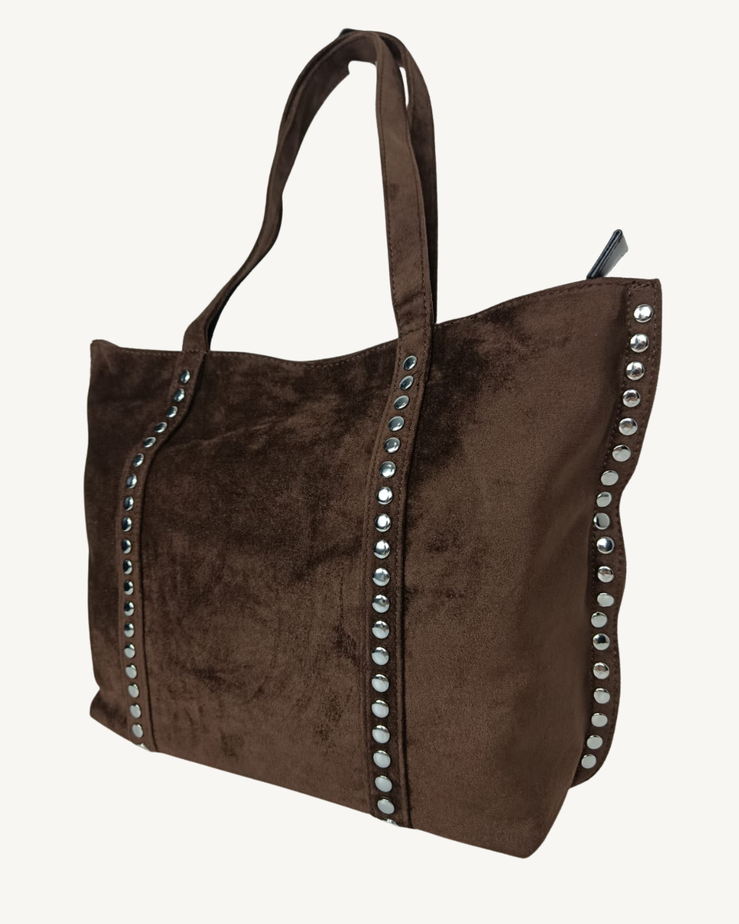 Bolso Tote efecto Ante para Mujer con Tachuelas