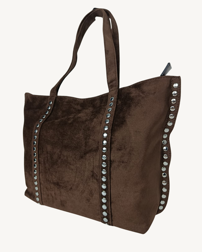 Bolso Tote efecto Ante para Mujer con Tachuelas