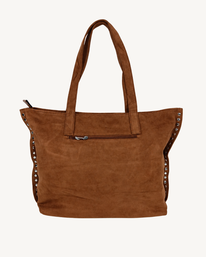 Bolso Tote efecto Ante para Mujer con Tachuelas
