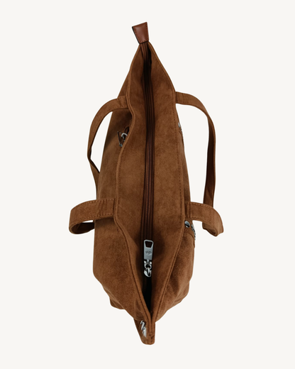 Bolso Tote efecto Ante para Mujer con Tachuelas
