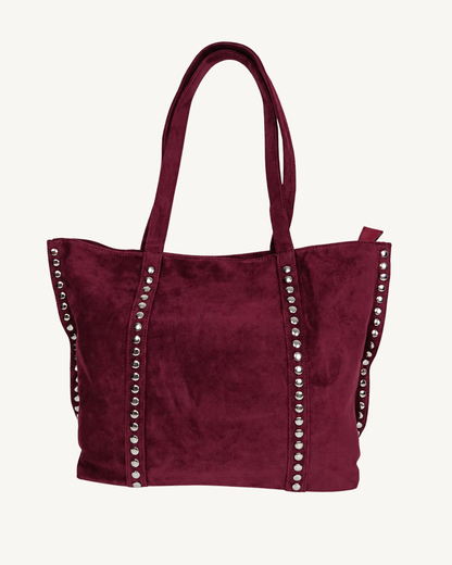 Bolso Tote efecto Ante para Mujer con Tachuelas