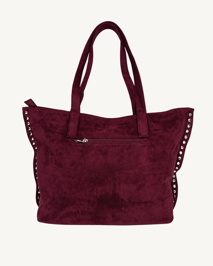 Bolso Tote efecto Ante para Mujer con Tachuelas