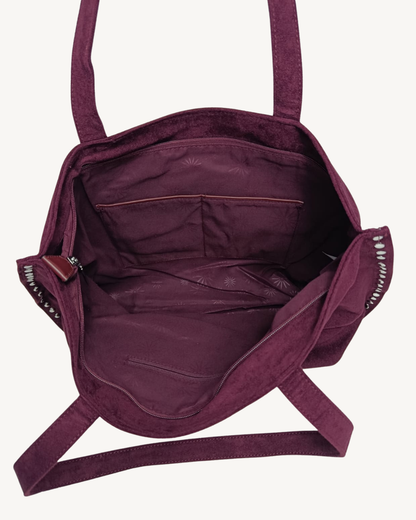 Bolso Tote efecto Ante para Mujer con Tachuelas