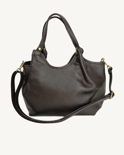 Bolso de Piel Italiano para Mujer con Asa de Mano y Bandolera