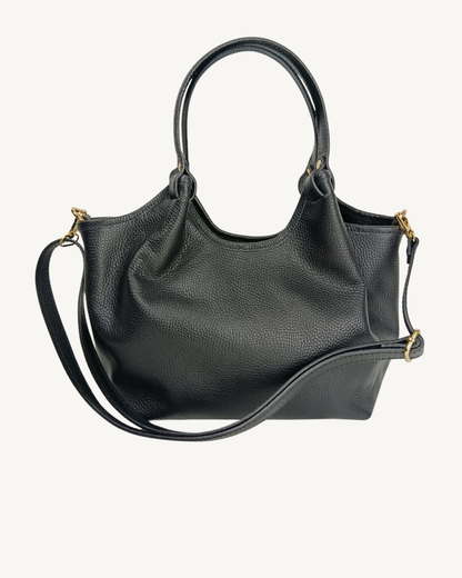 Bolso de Piel Italiano para Mujer con Asa de Mano y Bandolera