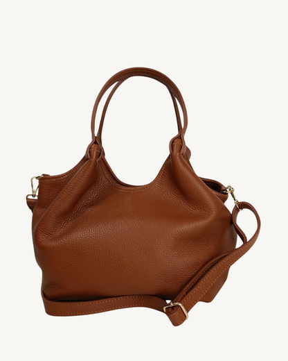 Bolso de Piel Italiano para Mujer con Asa de Mano y Bandolera