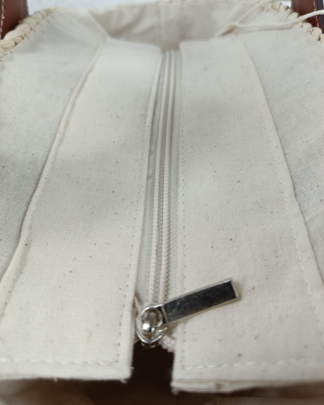 Bolso Capazo Rafia Paja Natural con Asas Piel Camel
