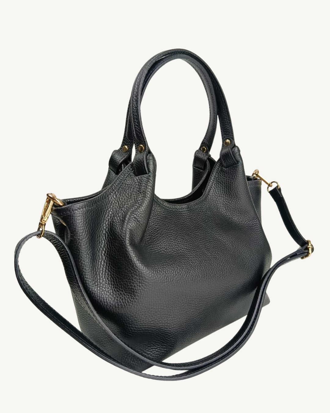 Bolso de Piel Italiano para Mujer con Asa de Mano y Bandolera