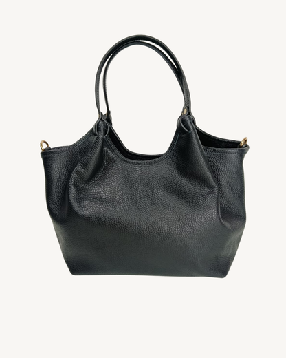 Bolso de Piel Italiano para Mujer con Asa de Mano y Bandolera
