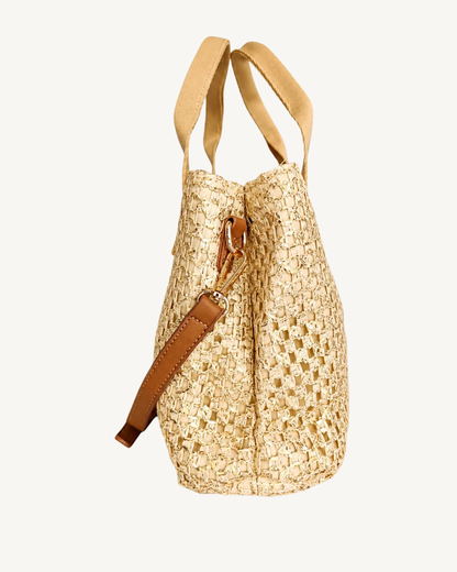 Goldene Basttasche