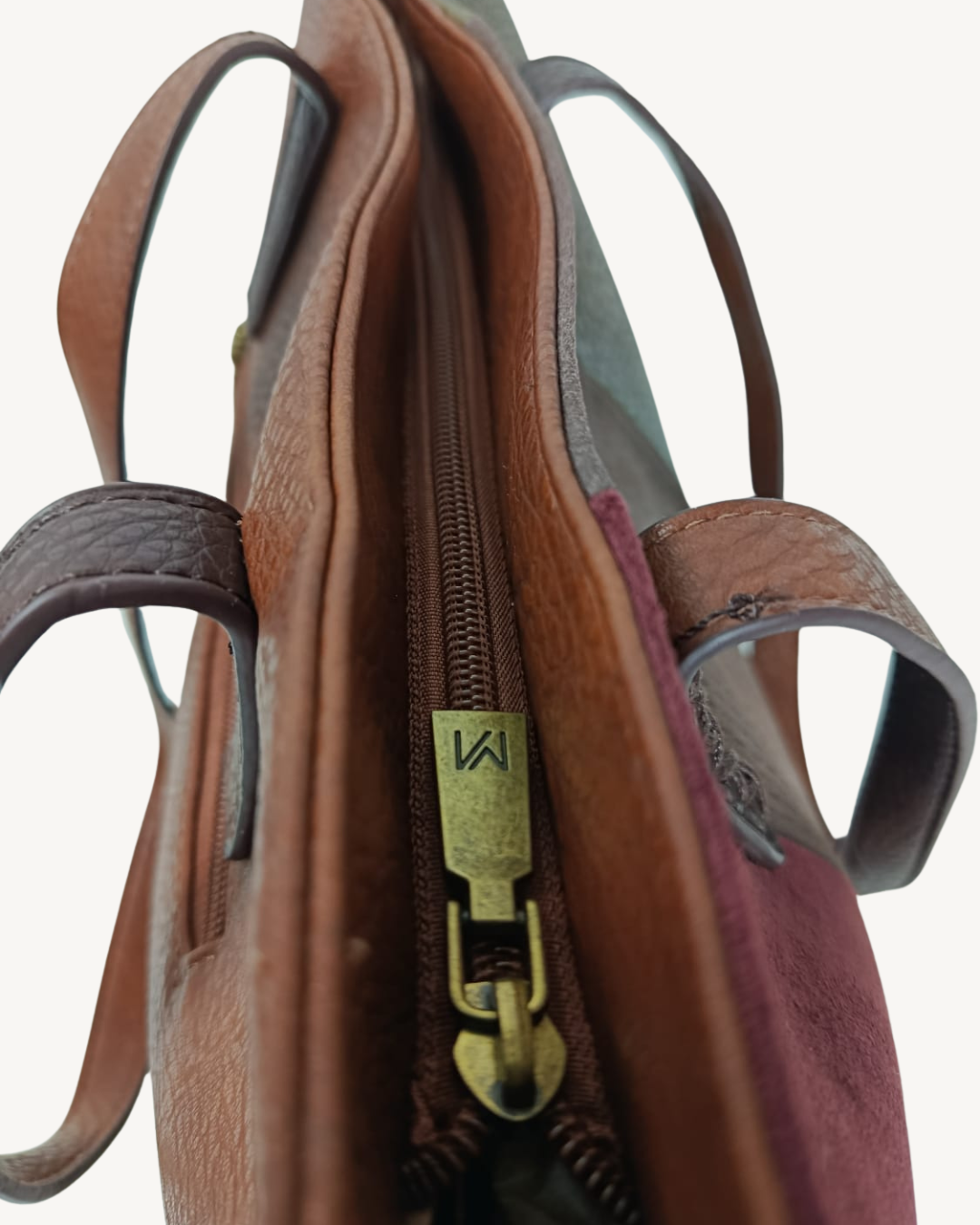 Bolso Bandolera Mujer de Piel Sintética y Antelina Tricolor