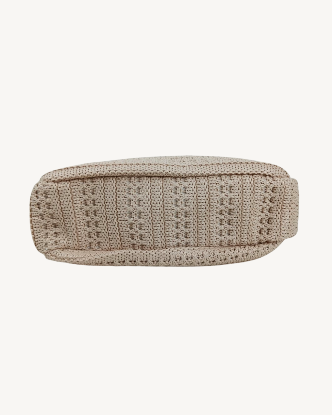 Bolso Ganchillo Crochet Beige con Asas de Mano y Bandolera Camel