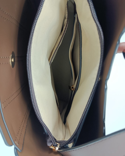 Bolso Mujer Minimalista de Piel Ecológica, Bandolera Elegante con Pañuelo