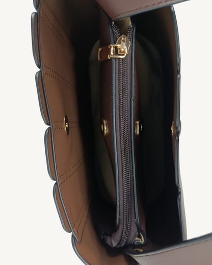 Bolso Mujer Minimalista de Piel Ecológica, Bandolera Elegante con Pañuelo