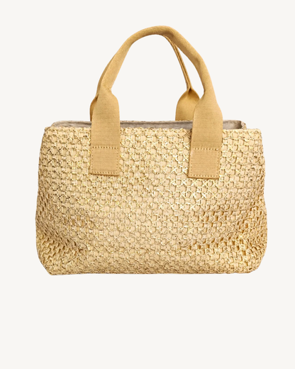 Goldene Basttasche