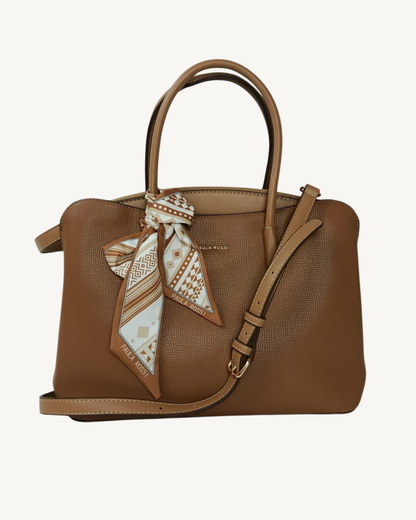 Bolso de Mano Camel Mujer Piel Sintética con Bandolera