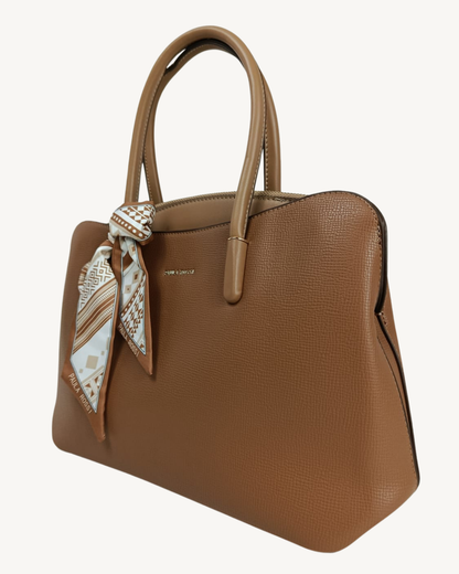 Bolso de Mano Camel Mujer Piel Sintética con Bandolera