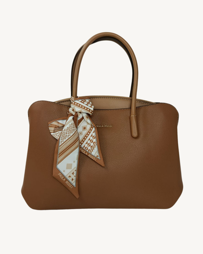 Bolso de Mano Camel Mujer Piel Sintética con Bandolera