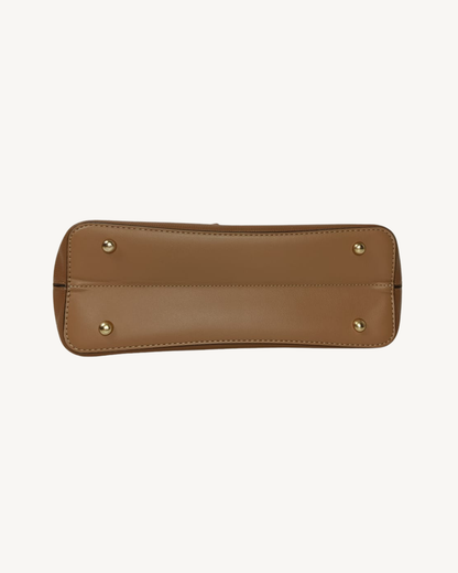 Bolso de Mano Camel Mujer Piel Sintética con Bandolera
