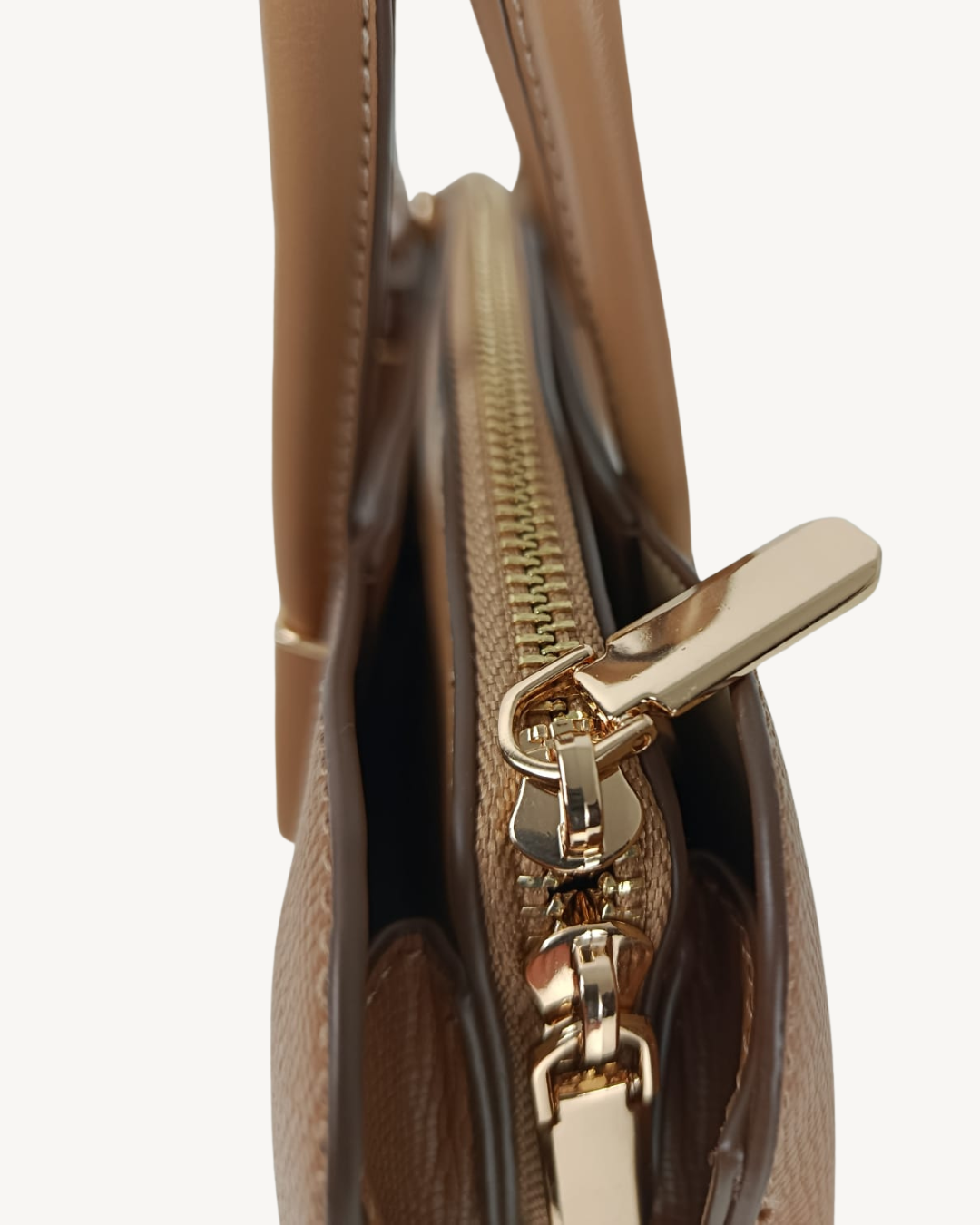 Bolso de Mano Camel Mujer Piel Sintética con Bandolera