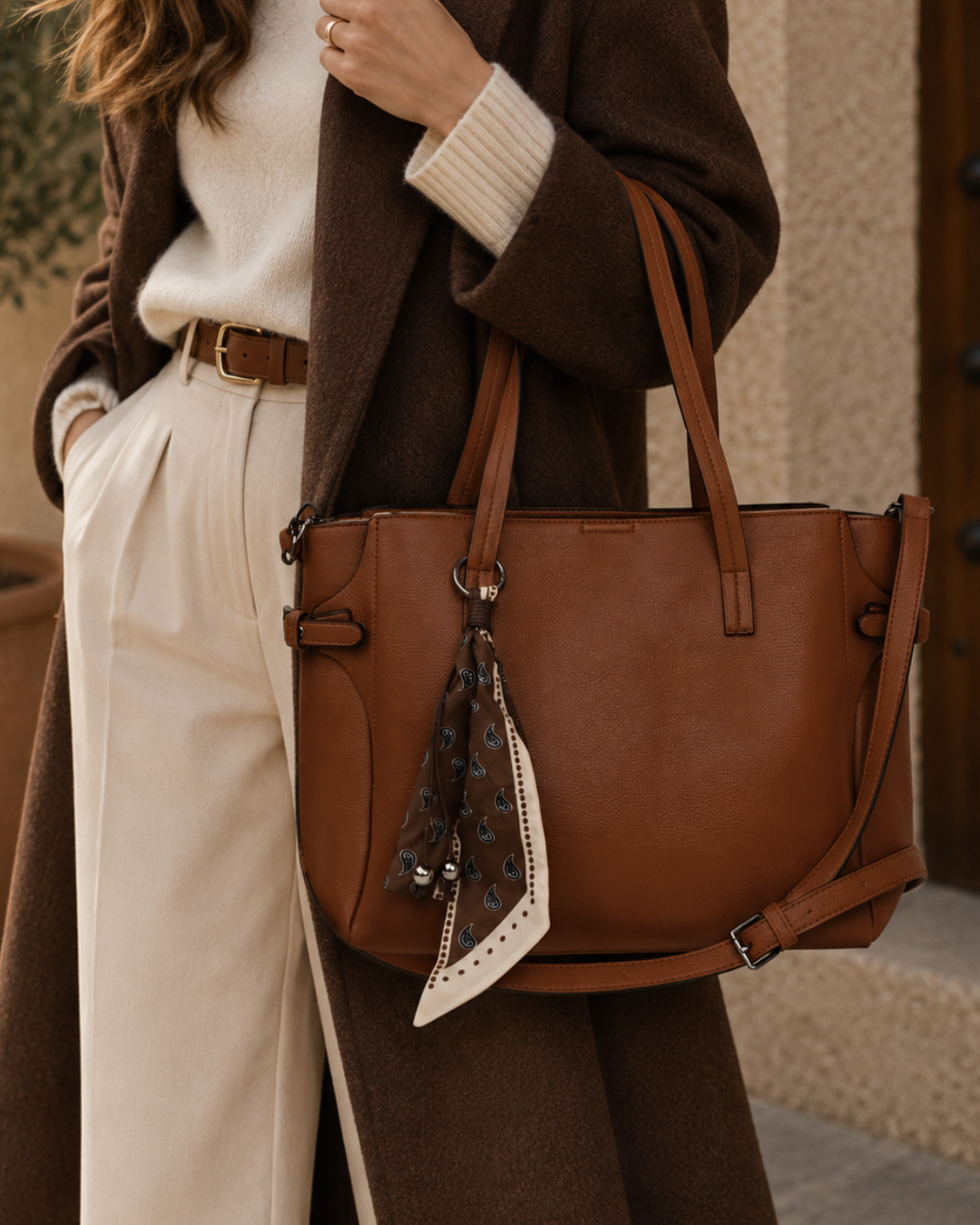 Bolso de Mano Mujer Grande Piel Sintética con Bandolera