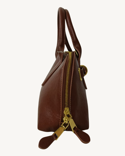 Bolso Bowling Camel Vintage Elegante