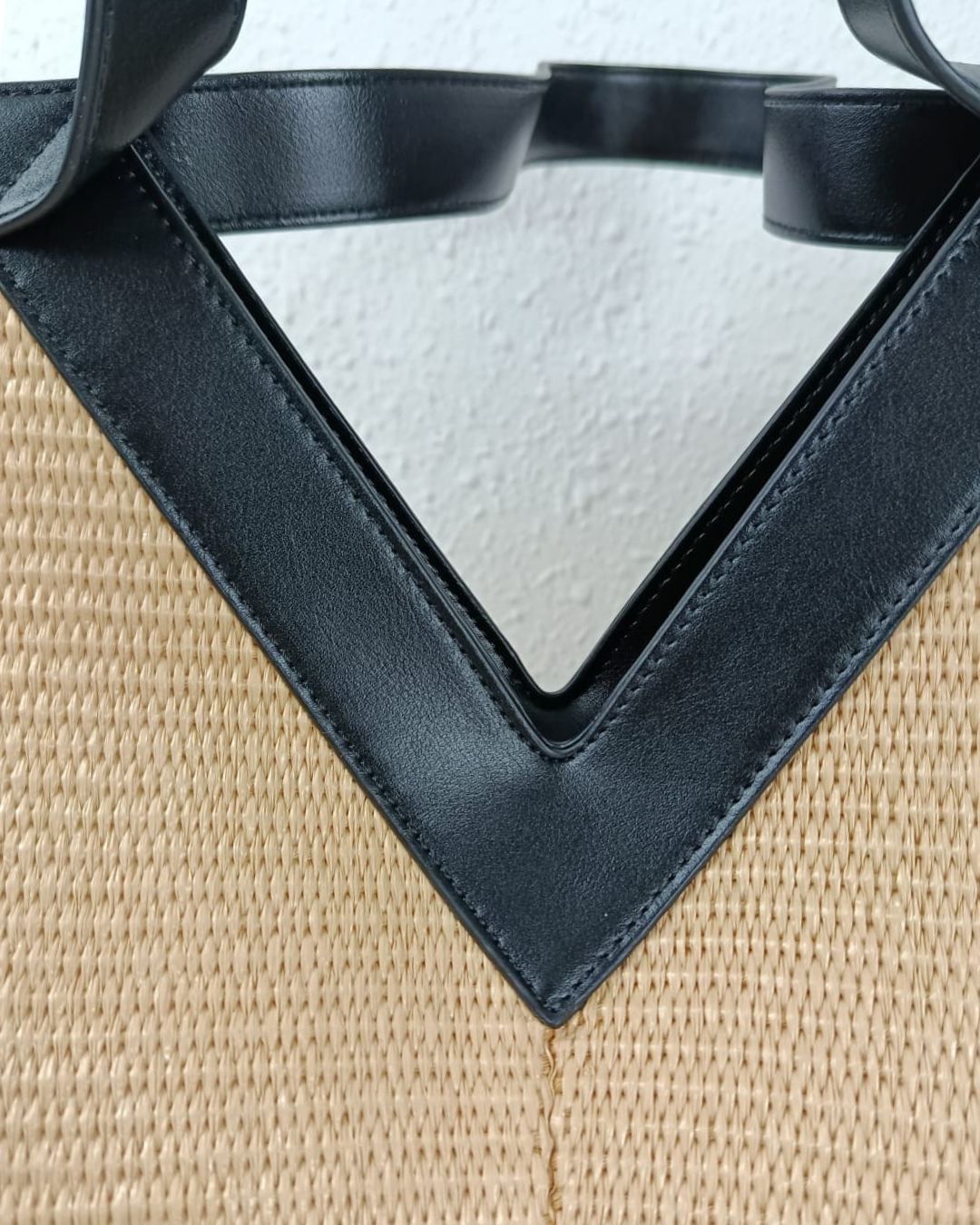 Bolso Shopper Grande de Rafia Trenzada Beige